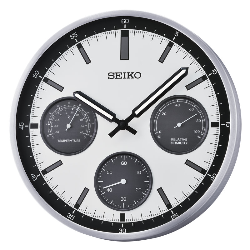 QXA823SLH Wall Clock, Silver-Tone