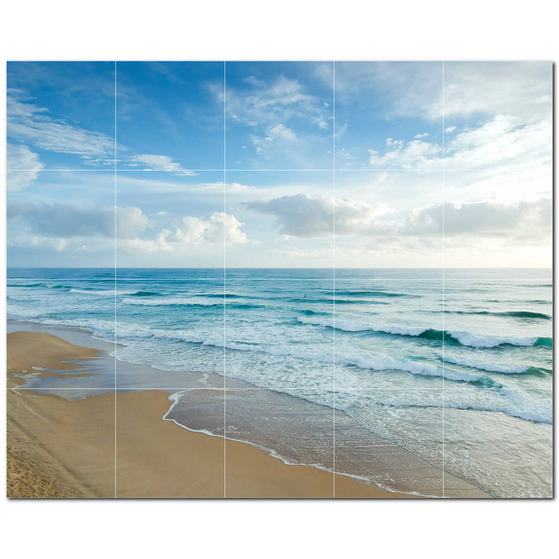 Murale en céramique satinée 6 "x 6" Beach Photo