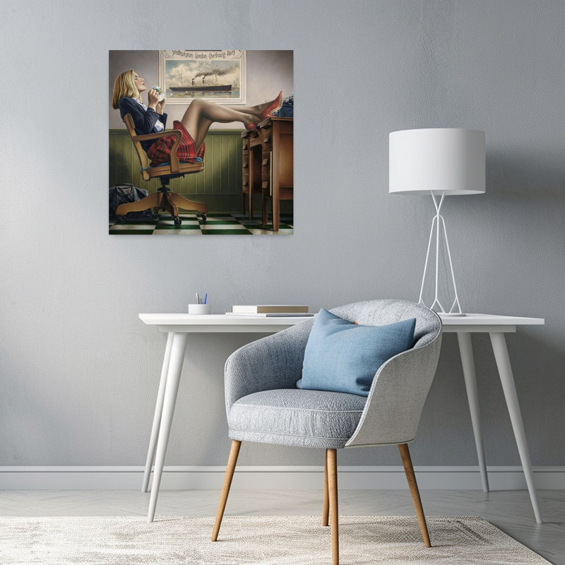 «Coffee Break», art contemporain abstrait, H 24 po x l 24 po