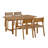 U_STYLE 5-Piece Outdoor Acacia Wood Outdoor Dining Set of 4,59.06-Inch Rectangular Table with Umbrella Hole,Suitable for Patio, Lawn, Garden, Poolside, & Indoor Use-1066569404