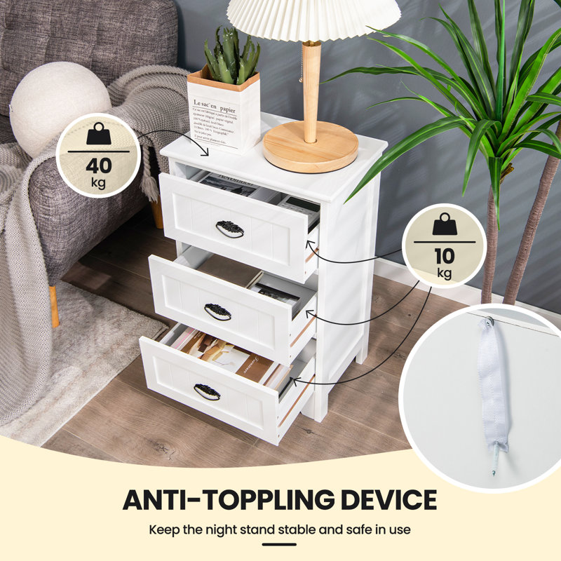 Hayti 45cm W Bedside Table