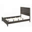Mobilier de chambre à coucher grand lit 1pc en bois avec finition gris brun et amp; Structure solide (aucun sommier requis)