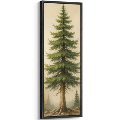 Tall Pine Tree Forest Nature Landscape – Pictures Extra Large Framed Canvas Print Wall Art