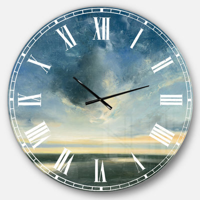Blue Coastal Sunrise - Traditional Wall Clock