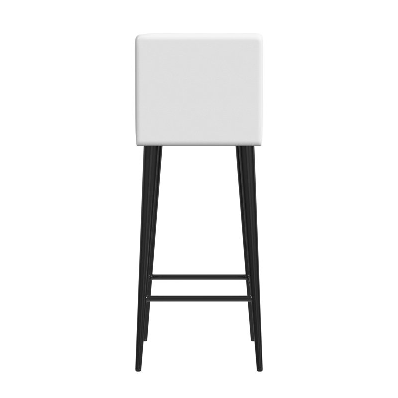 Maxwell Leather 32" Bar Stool, White, Black