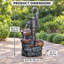 Fontaine d'extérieur avec lumières à DEL, pompe rétro en métal 32,3 "et fontaine en métal