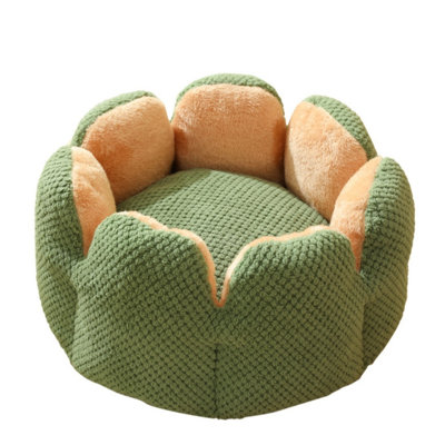 Cactus Flower Shaped Pet Bed, Ultra Soft Plush Round Calming Nest with Raised Rim, Warm Anti-Slip Pet Sofa Bed for Cats, Small Medium Dogs, Kittens, Puppies