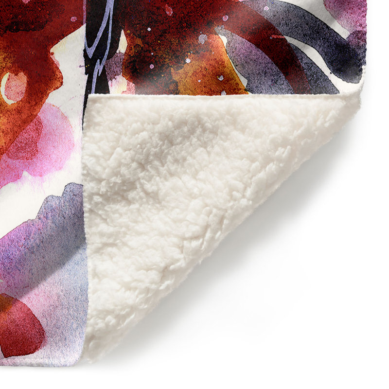 Couverture sherpae en douceur avec papillon plaisir xviii, l 51 po x L 60 po