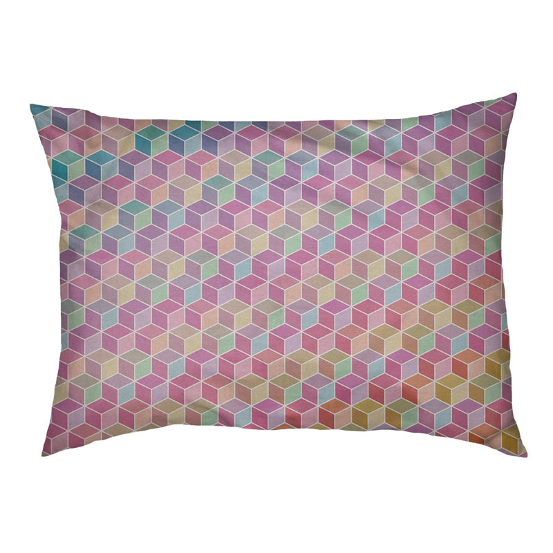 Coussin décoratif en arc de lit à chat arc-en-ciel Campion, L 29,5 po x l 19,5 po, Pastel / rose