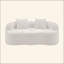 Canapé courbé avec accoudoir rond, canapé à compression avec 2 coussins, canapé crème pour petit espace, salon, chambre à coucher, sans assemblage-1704452826