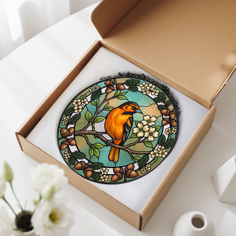 Panneau de vitrail en verre coloré, 7,8 heures, H 7,8 po