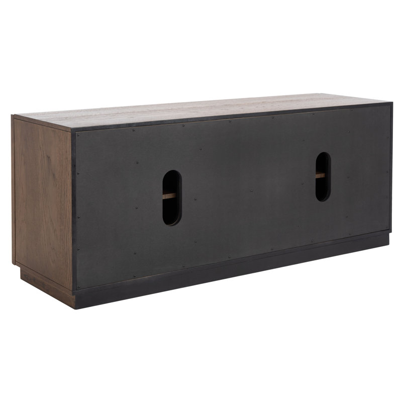 Bronwyn 4 Door Wood Media Stand, Medium Oak