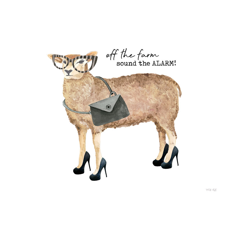 «Off The Farm Sheep On Canvas» par Cindy Jacobs, reproduction, H 8 po x l 12 po