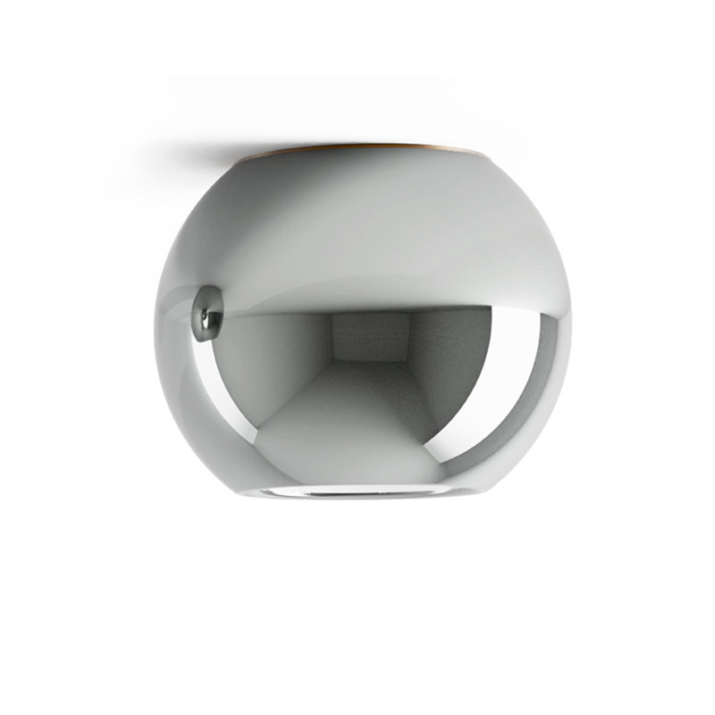 Glo, Matt Bronze, 7.9" H x 9.8" W x 9.8" D, Mirroring Silver
