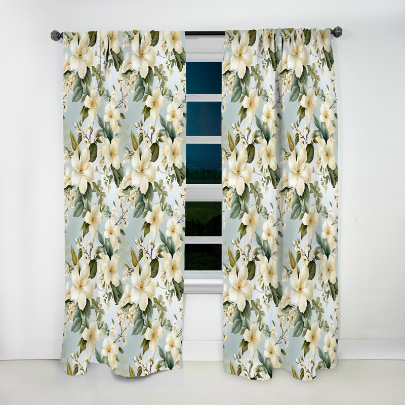 Motif tropical Serene Botanics - Rideau floral - Rideau floral obscurcissant - 1 panneau, L 52 po x L 84 po