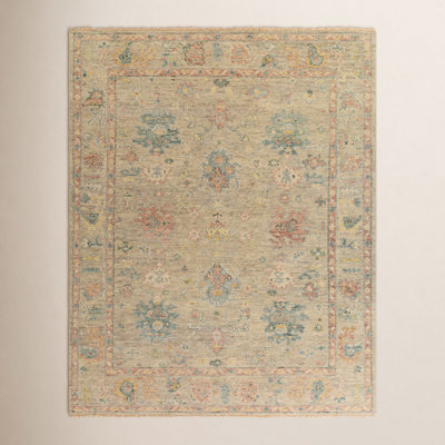 Newham Brown Hand-Knotted Oriental Wool Rug