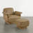 Modern Swivel Accent Chair with Ottoman-Genuine Leather-122566634