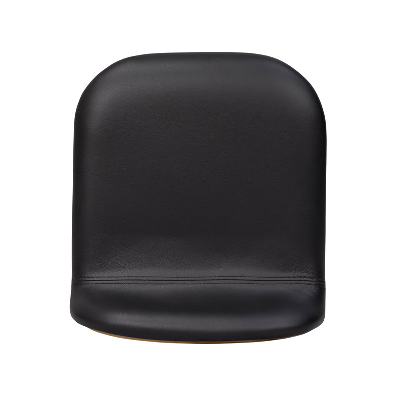 26" H Solid Wood Genuine Leather Counter Stool, Oak/Black