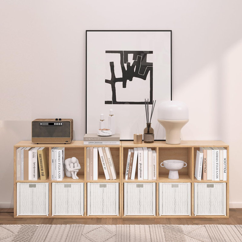 Organisateur de rangement à 6 cubes, bibliothèque avec panneau arrière épaissi, armoire de rangement à tablette ouverte, verticale ou horizontale