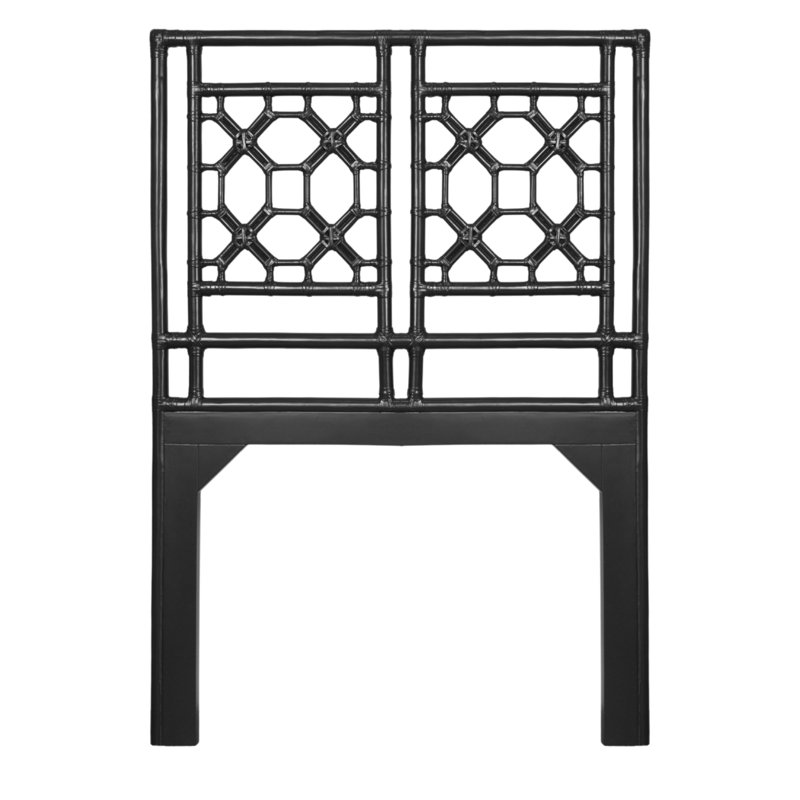 Lattice Back Standard Bed, Black, Twin XL
