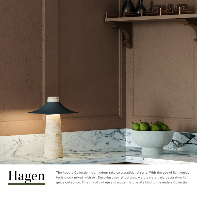 Hagen 12-in Black dimmable LED Table Lamp, Urban Bronze
