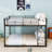 Metal Bunk Bed With Ldder,Slats And Guardrail-903544064