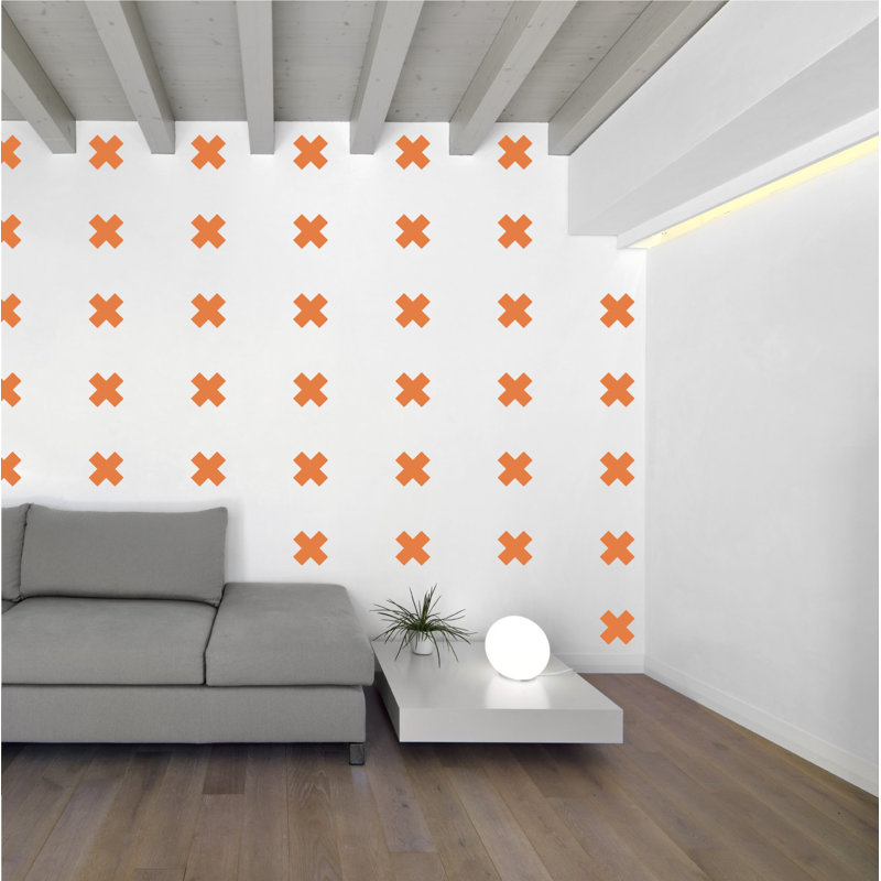 Décalcomanie murale à motifs croisés suisses, H 6 po x l 6 po x P 0,01 po, Kaki