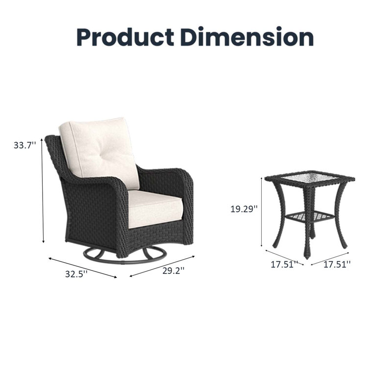 Metal Outdoor Lounge Chair, Beige, Black