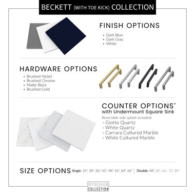Beckett 83" Freestanding Double Bathroom Vanity Base Only