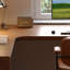 Nut-brown L-Shaped Solid Wood writing desk-118509564-118509560