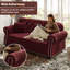 Causeuse Chesterfield de 63 po Annalease, canapé de style campagne moderne, revêtement en velours avec accoudoirs roulés-1756668471