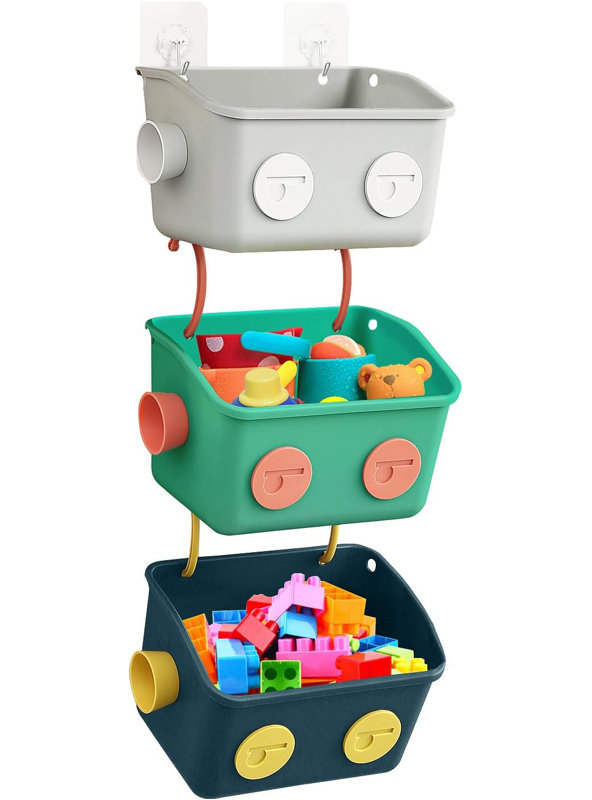 Panier de rangement de jouets pour le bain, lot de 3 organisateur de jouets pour la douche