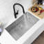 Évier de cuisine 32 po x 18 po en acier inoxydable de calibre 16 avec cuve inférieure encastrable et grille inférieure-1302263744-1302263747