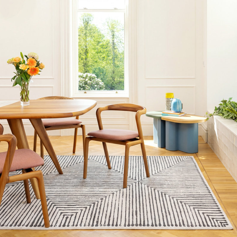 Tenicka Geometric Cotton Machine Tufted Area Rug, 280cm x 380cm