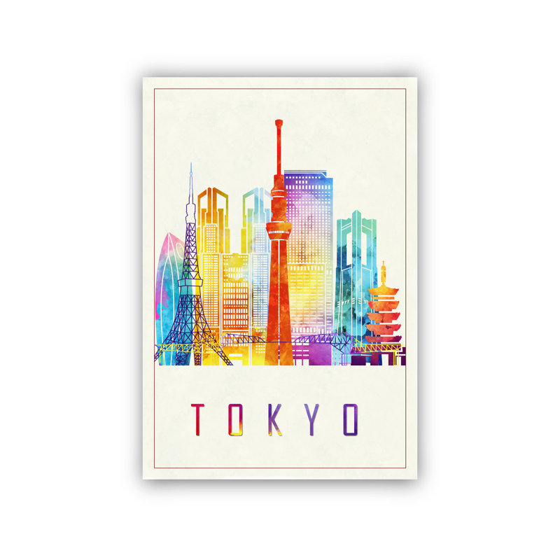 Tokyo - Unframed Painting, 18" H x 12" W x 0.35" D
