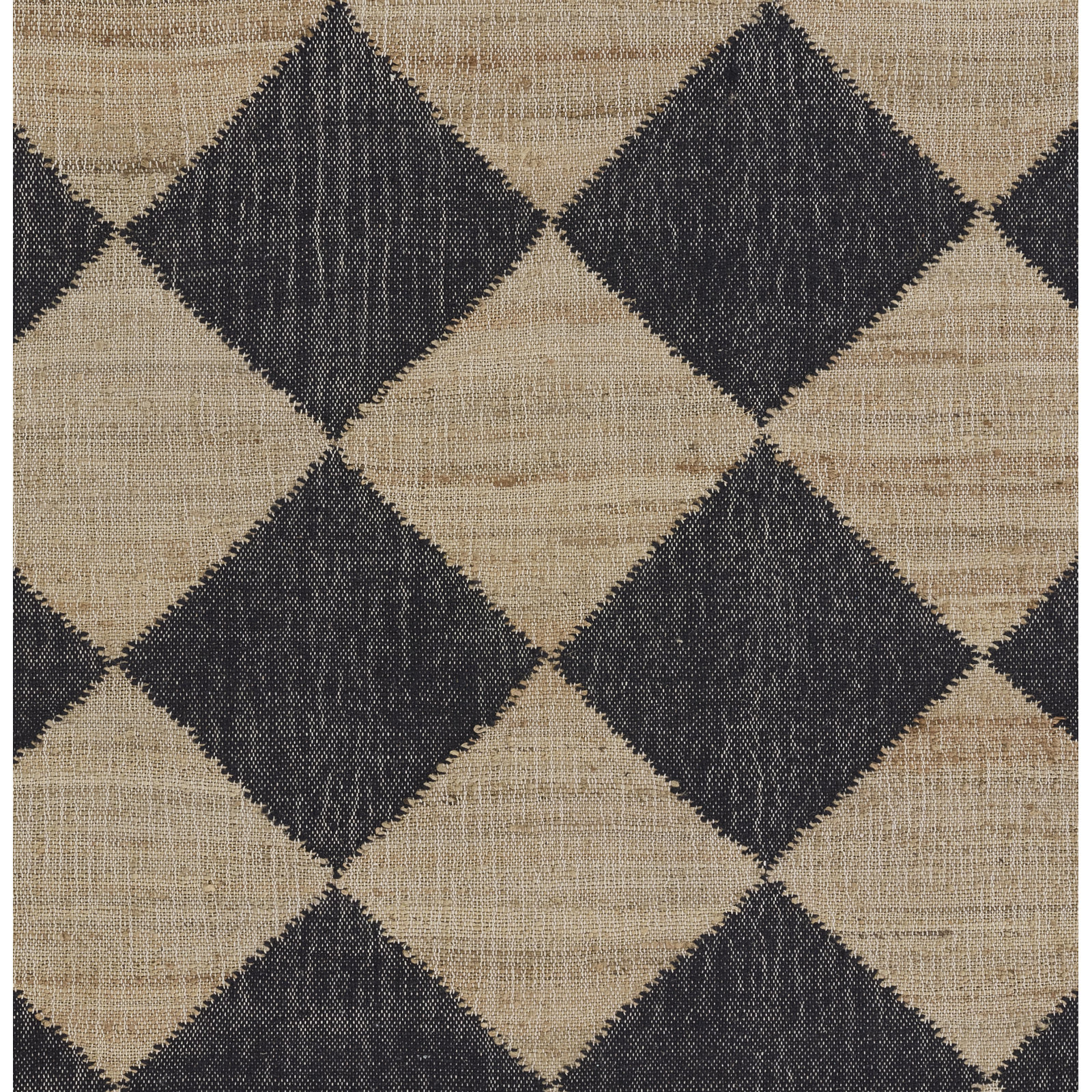 Orchard Black Hand-Woven Geometric Jute Rug, Runner 2'3" x 8'