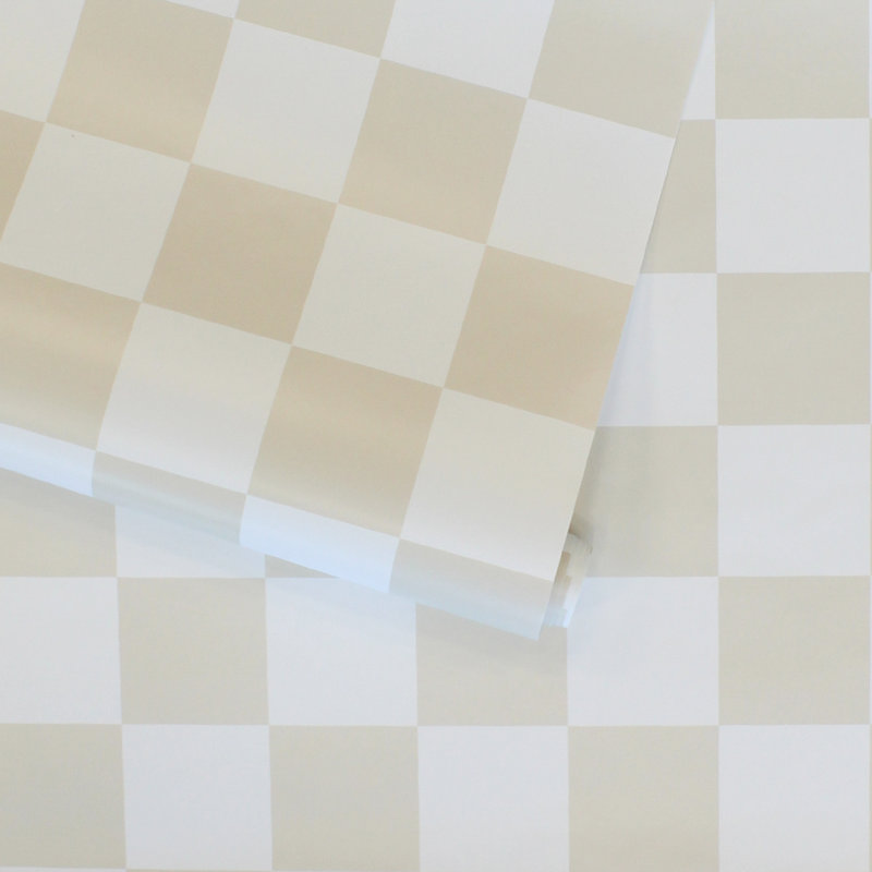 Papier peint adhésif Checkmate, Beige