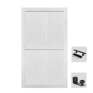 MDF Barn Door, Solid Barn Door Slab Covered with Water-Proof PVC Surface, Simple assembly, Door Only