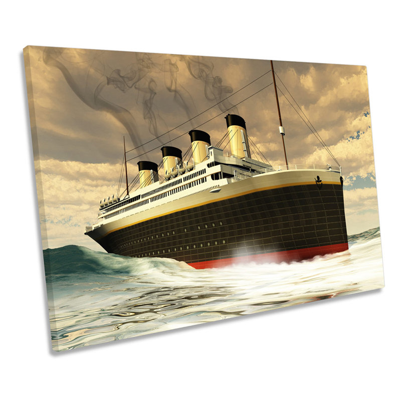 Titanic Ship - Wrapped Canvas Print, 81.3cm H x 121.9cm W x 4cm D