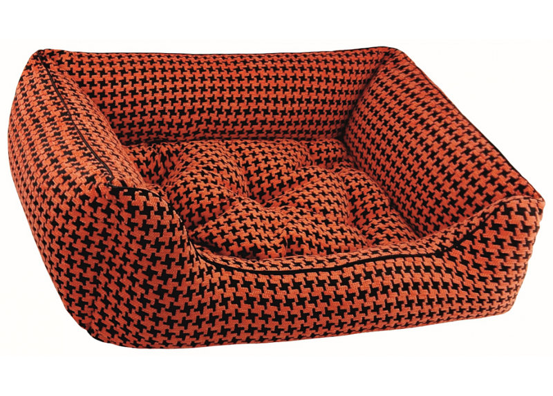 Houndstooth Orthopedic Polyester Pet Bed, Small (70cm W x 50cm D x 25cm H)