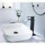 Robinet de salle de bain noir mat à cascade, commande à une poignée, acier inoxydable avec bonde escamotable sans trop-plein-123052545