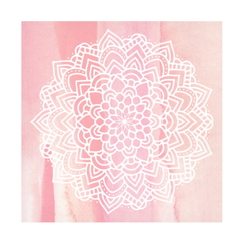 Art sur toile, bolognaise, mandala floral, H 35 po x l 35 po