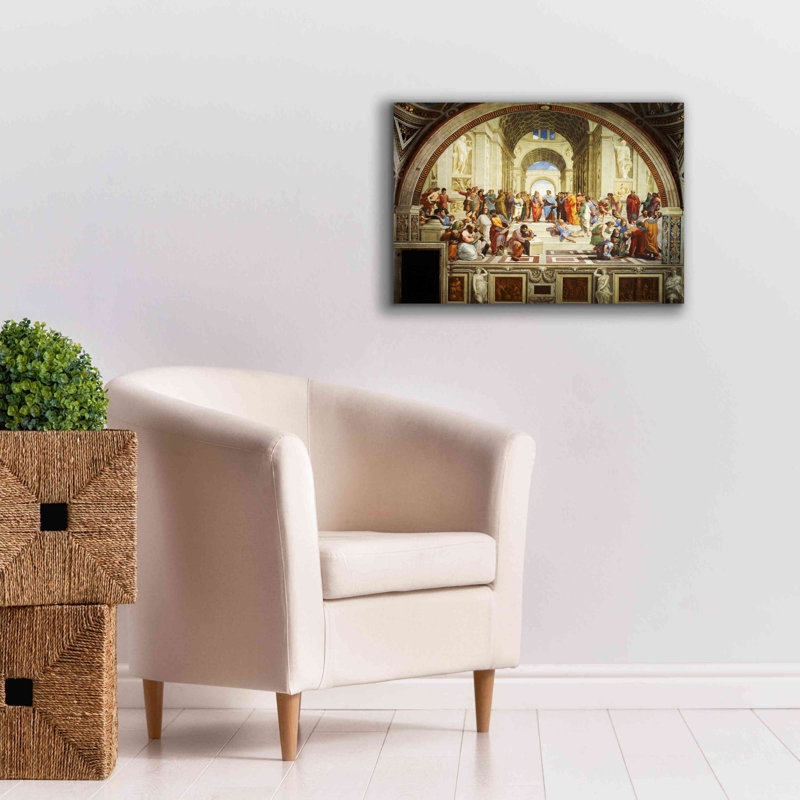 «The School of Athens» par Raphael, art mural sur toile, H 18 po x l 26 po x P 0,75 po