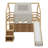 Delightful Wooden Loft Bed Boasting A House-Shaped Frame And Tent-Style Canopy-114355515-114355517