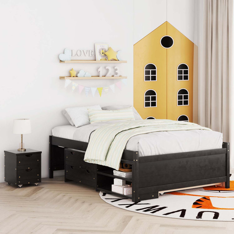 Lit plateforme avec rangement Overbay, Espresso