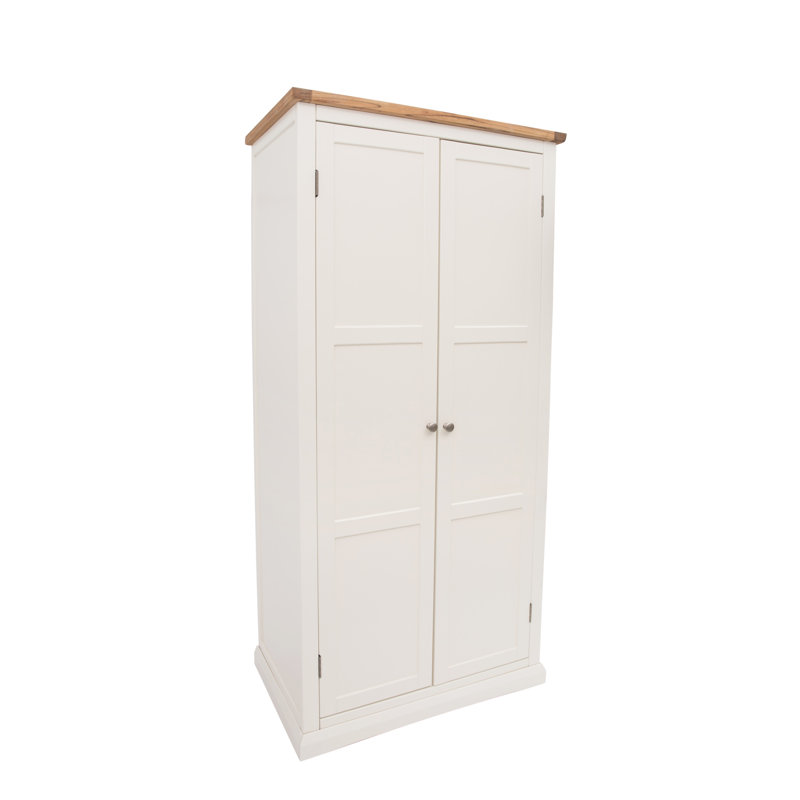 Mignonette 2 Door Wardrobe, Off White/Silver