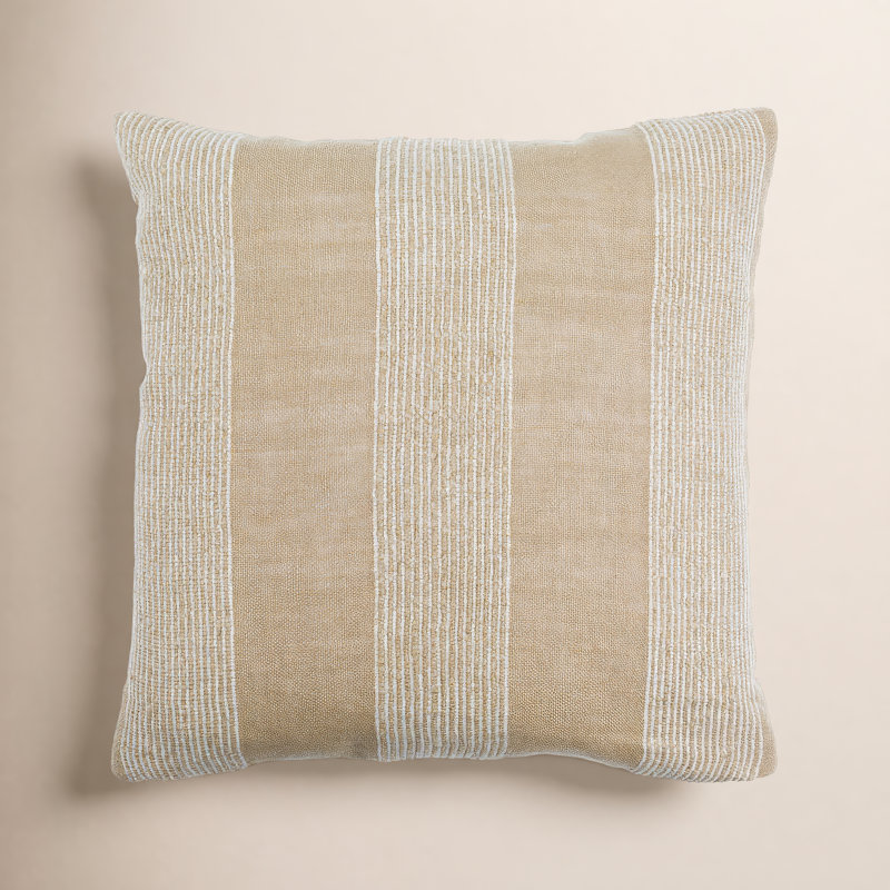 Liliana Striped Linen Blend Throw Pillow, 20" x 20", Polyester/Polyfill