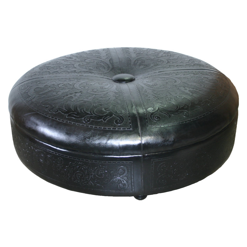 Upholstered Ottoman, Colonial Black