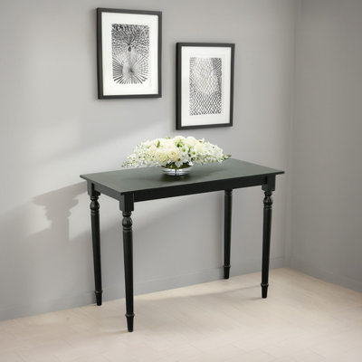 Table de comptoir rectangulaire Brighton - Pieds fuselés en bois massif de style contemporain (noir antique)