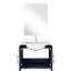 Meuble-lavabo bleu marine 24 po X P 22 po, comptoir en quartz blanc, 18 miroirs et robinet - Scratch - meuble-lavabo D, teinture Scratch pour un usage pratique à long terme